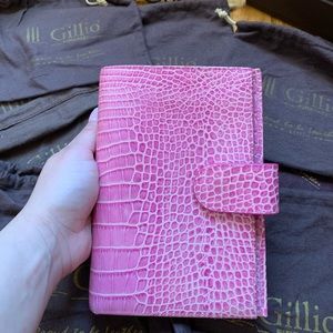 GILLIO PINK MATTE CROCO PERSONAL SIZE